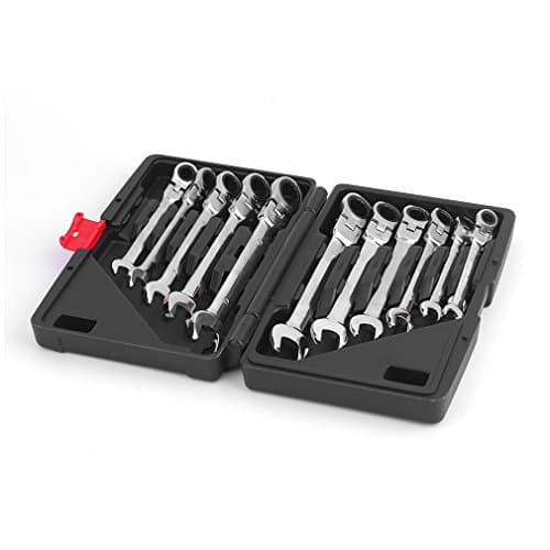 Niceao 12 Piece 8 – 19 mm Ratchet Spanner Set/Open-Ended Spanner/Ring Spanner Set Ratchet Tool Kit/Socket Double Sided with Flexible Head for Automotive Raparatur