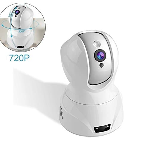 720P Wlan IP Camera, Wireless Home Security Camera, WiFi Surveillance Security System Video Recording Dome Camera, Monitor for Baby & Pet (720P, White), - Topgio