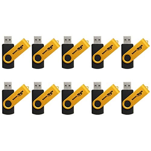 BESTRUNNER 10Pcs 8GB Swivel USB 2.0 Flash Drive Memory Stick Foldable Storage Thumb U Disk Gift Golden