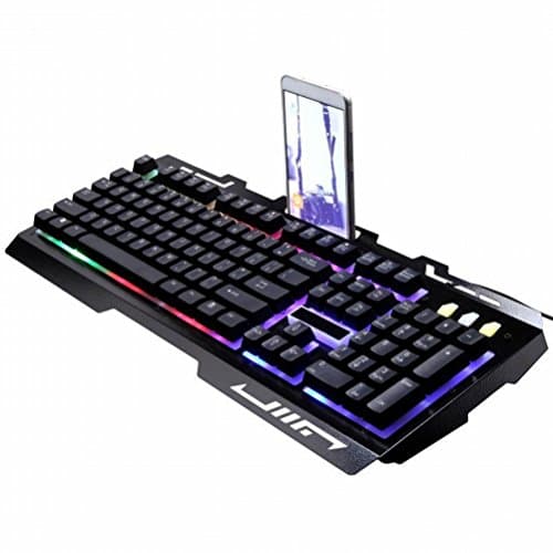 USB wired usb desktop notebook general purpose game glowing keyboard metal,Black