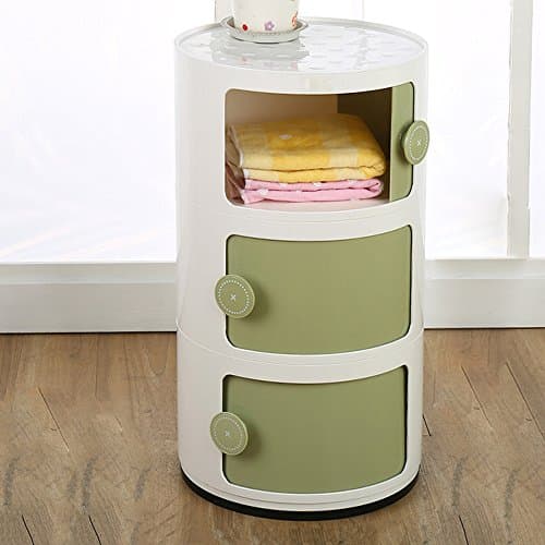 XIAOLIN Storage Cabinet Children's Bedroom Bedside Table Plastic Mini Collection Cabinets Living Room Locker Three Layers Storage Optional Color (Color : 04)