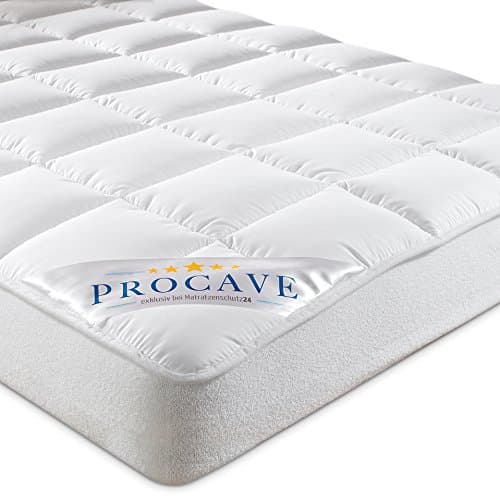 Procave Micro Comfort Mattress Protector with Stretch Hem, Fabric, White, 100x220cm
