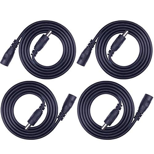 Kabenjee 4x 1 m DC Power Extension Cable, 5.5 mm x 2.1 mm DC Extension Connector Wire for LED Strip CCTV Security Camera Surveillance Monitor IP Camera Car DVR, AHD Systems