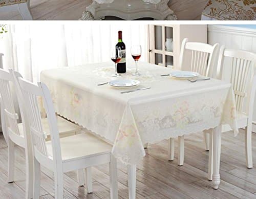 JCRNJSB® Round Table Cloth Rectangular Table Cloth Table Cloth PVC Waterproof Oil-proof Plastic No-clean Round Tablecloth Long Table Mat Washable and easy to care