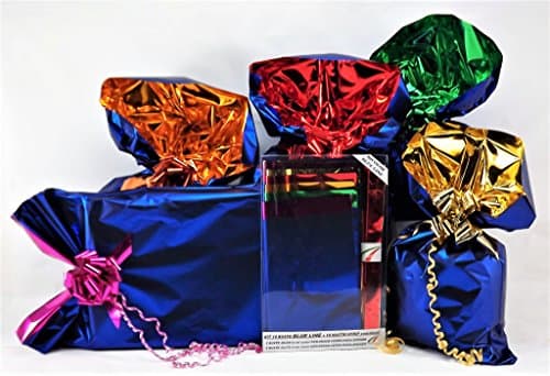 Set Pack Gifts. Large Kit Bicolor Line. 10 Envelopes PPL Assorted in 5 Colours Indoor + 10 Tapes Strip Coordinated BLUE LINE