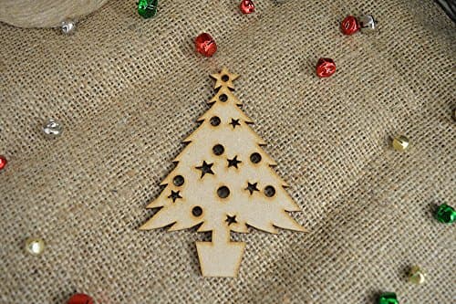 20 pack 40mm 'Hanging Classic Christmas Tree Shape' Craft Shape, Craft Embellishments, Made from Medite Premier MDF