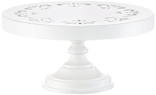 York White 10" Round Single Tier Cake Stand