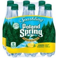 Pol and Springs Sparkling Water, Lemon, 6-Count (Pack of 4)