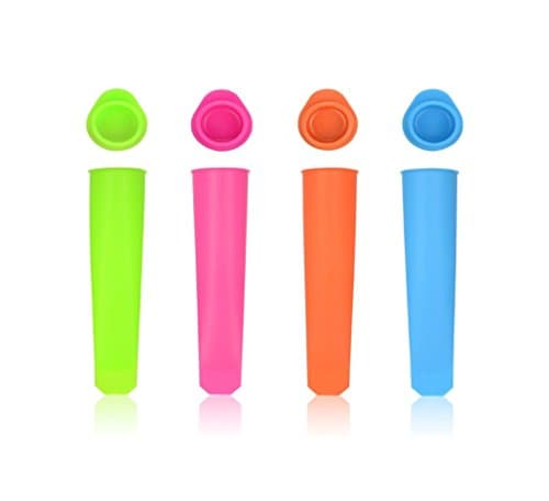 BeautyMood Kitchen Silicone Ice Pop Maker Molds/Popsicle Molds - Set Of 4 Tubes - Food Grade, Pure, Non-toxic - Make Healthy Food For Your Kids (Random color)