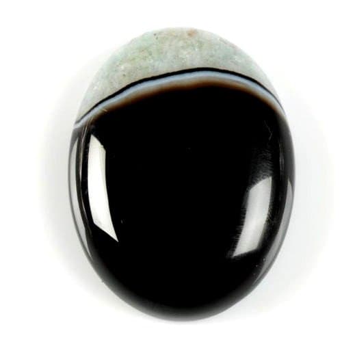 40x30mm Oval Cabochon CAB Flatback Semi-precious Gemstone Ring Face (Black drusy agate)