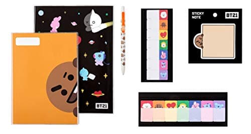 BTS Stationery Set (Suga_Shooky) Notes Sticky Tabs Ball Point Pen Sticky Note All in One Idol Fake Love DNA Answer