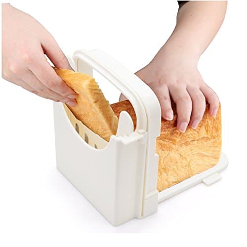 Bread Slicers for Homemade Bread Toast Cutting Guide Folding and Adjustable Slicer Cutter Mold Sandwich Maker Toast Slicing Machine with 4 Slice Thicknesses
