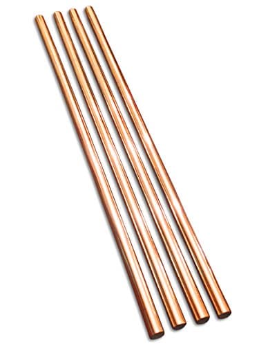 MAINROOM STUDIOS 9" Copper Drinking Straws - Set of 4 - For Iced Tea, Iced Coffee, Moscow Mule, and More - Compatible with Brass Pineapple Mug - Eco-Friendly Barware - Handcrafted in India