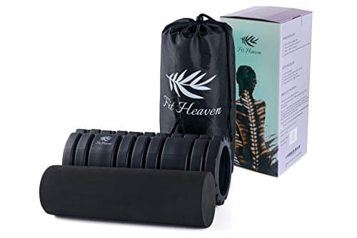 Fit Heaven 2-in-1 Foam Roller w/Textured Grid for Sciatica, Physical Therapy, Trigger Point, Deep Tissue Massage, Myofascial Release. Instantly Flush Out Cellulite & Sculpt Your Body Sexy (Black)