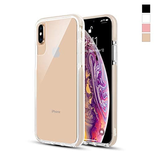 Ispider Clear Case For iPhone Xs MAX Case,3 Meters Military Grade Anti-Fall,Anti-Scratch, Thin Slim Cover Dual Layer Bumper Case for Apple iPhone Xs Max (2018) (6.5 Inch) - Gold