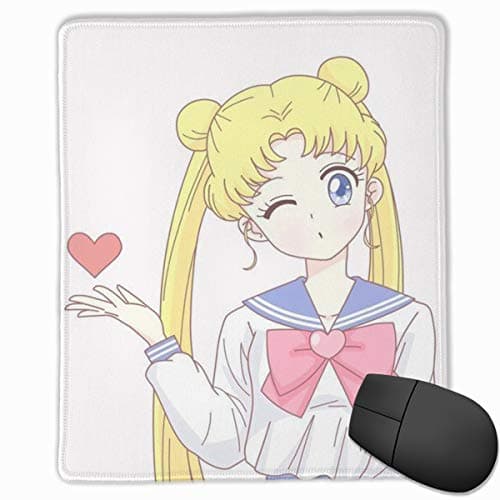 Mouse Pad- Stylish Sailor Moon Print Extended Mouse Mat with Stitched Edges and Non Slip Rubber Base