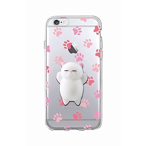 YangRun iPhone 6 6s Case Squishy Cat Cute Soft Silicone 3D Phone Back Cover for iPhone(cat3)
