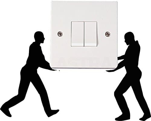 PRO CUT GRAPHICS Funny Removal Men Vinyl Light Switch Decal Sticker Novelty Wall Home Office (Set of 2 @ 50mm x 80mm Each) - Black