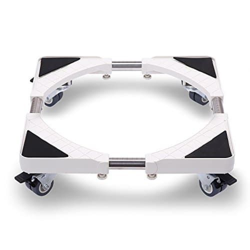 Lineito Adjustable Mobile Base Multi-functional Movable Base with 8 Locking Rubber Swivel Wheels Roller Dolly for Dryer, Washing Machine and Refrigerator