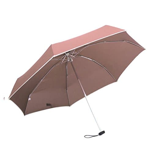 Unimango 5-Fold Ultra Compact & Slim Light Weight Umbrella Sun Rain Solid Umbrellas For Easy Carrying