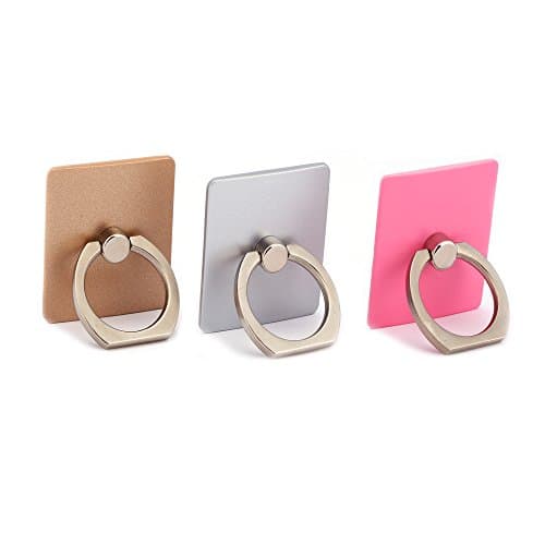 Kasio Universal Ring Phone Car Holder Mount and Stand for Iphone and any other kind phone,Tablets (pink+silver+golden)