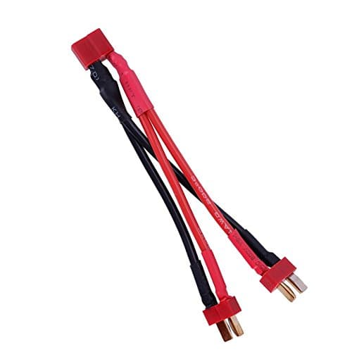 CALISTOUS T plug Deans Plug Connectors Dual Battery Extension Parallel Cable Leads Adapte for RC Lipo Battery