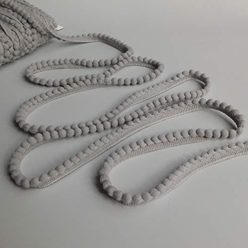 On Trend Fabrics Mini Pom Pom Bobble Plain Trim - 14 colours (Grey)