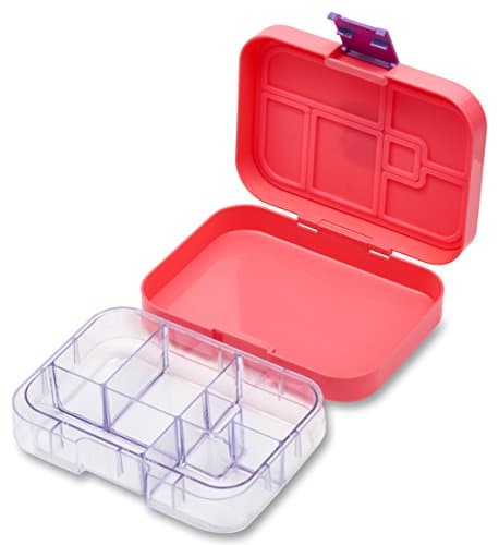 Leakproof Bento Box with Removable 6 Section Tray | Nontoxic, Easy to Clean, for Kids & Adults | 16 Bonus Lunchbox Notes by Three Squares, {Cotton Candy Pink}