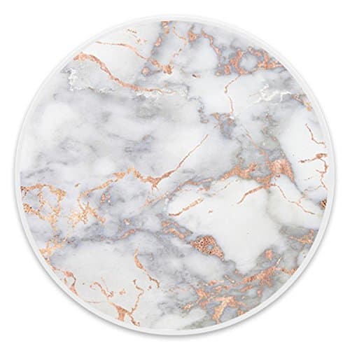 Customized Multi-Function Mounts and Stands,Expanding Stand Grip Pop Out Sockets for Smartphones, iPhone and Tablets - Grey Marble Rose Gold White