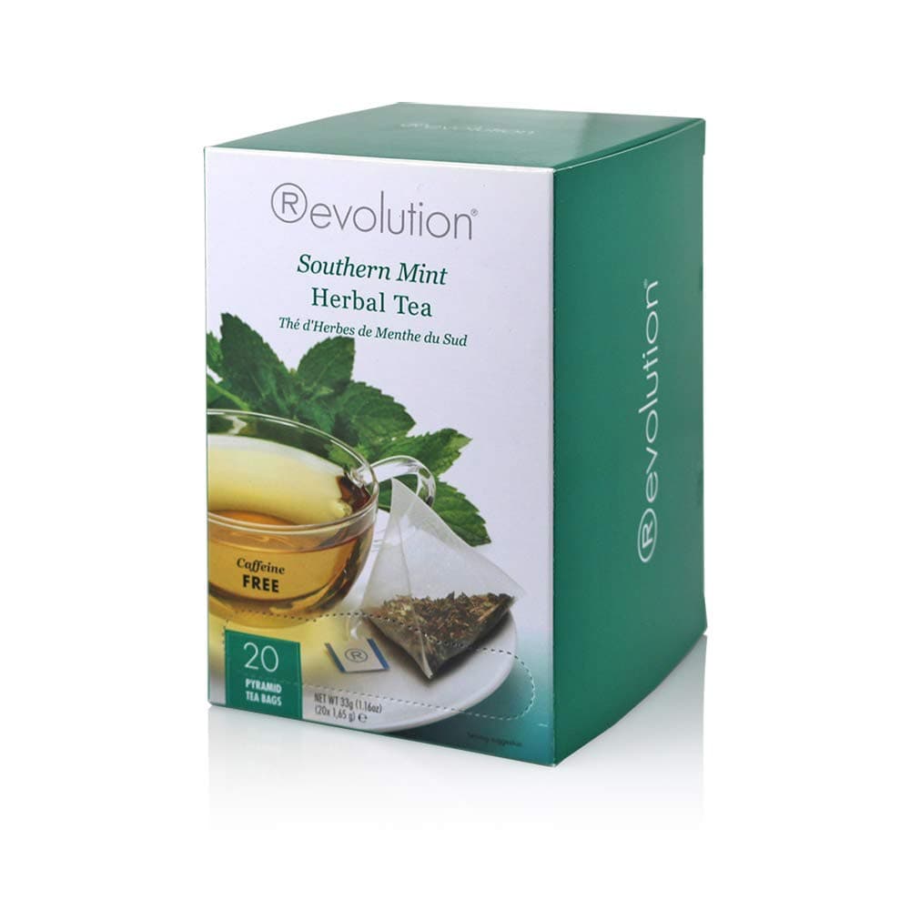 Revolution Tea -Southern Mint Herbal Tea | Premium Full Leaf Infuser Teabags - Headache Soother (20 Bags)