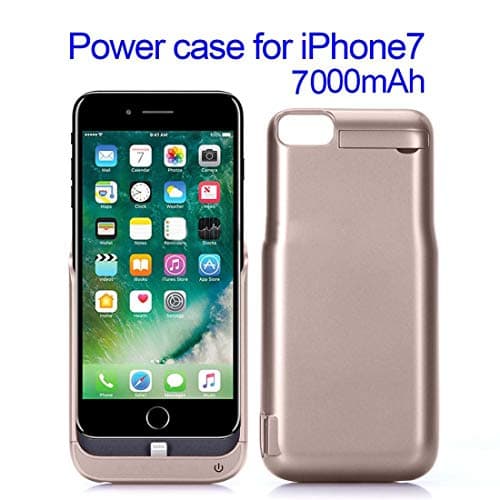 Biaba Collection iPhone 7/6s/6 Battery Case 7000 mAh Power Bank Premium Quality External Backup Battery Charger Cover -6 & 7 (Golden)