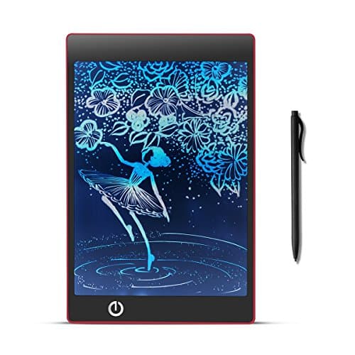 Eschone 9.7 Inch LCD Colorful Writing Tablet/ Message Board/ Screen Handwriting Pad Paperless Drawing Writing Tool Graffiti Board with Stylus and Stand for Kids, Family Memo, Office Writing, Red
