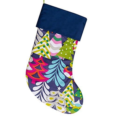 Navy Blue Handmade Christmas Stocking, Xmas Sock