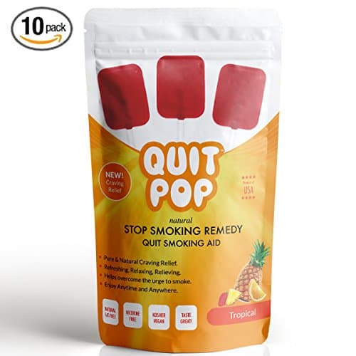QuitPop / Natural Stop Smoking Remedy & Quit Smoking Solution To Help Reduce Cravings & Replace Smoking / Safe & Easy Way To Quit (10 Pack, Tropical)