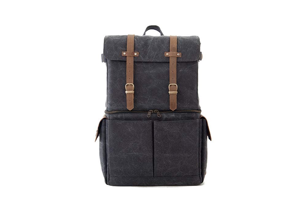 Oliday Journeyman Waterproof Camera Case / 13", 14" Laptop Backpack/Large DSLR Gadget/mirrorless/Extra Comfort Padded Shoulder Strap/Tripod Carry/Canon, Nikon, Sony, Olympus (Grey)