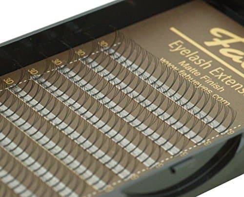 Fabu Eyelash Extensions Russian Volume Premade 3D Fans, Thickness/Diameter 0.10, C Curl, ONE LENGTH PER TRAY (16mm)