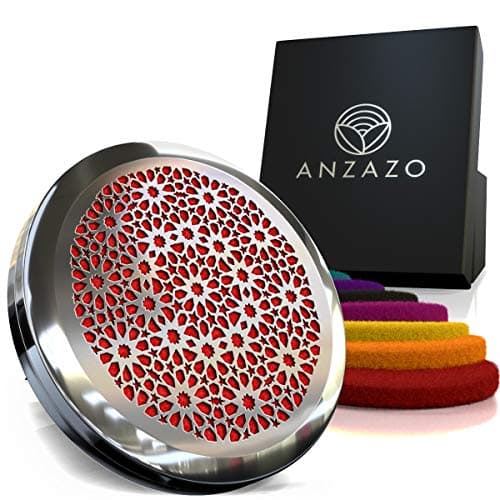 Anzazo Car Essential Oil Diffuser - 1.5" Magnetic Locket Set with Air Vent Clip - Best for Aromatherapy - Fragrance Air Freshener, Scents Diffusers - Jewelry for Car, Persian Pattern