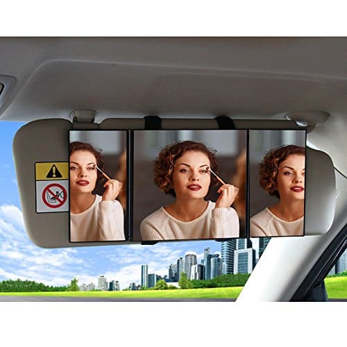 Universal Sun Visor Vanity Mirror, Car Folding Makeup Mirror, Car Cosmetic Vanity Mirror Clip On Sun Visor for Vehicles Trucks SUV