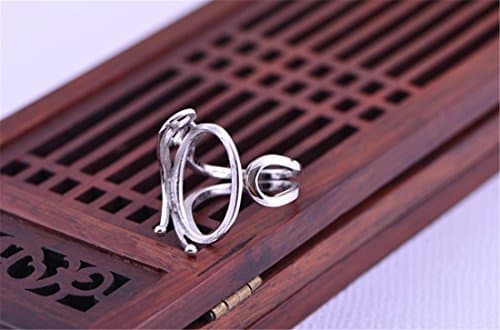 Adjustable Sterling Silver Ring Blank Long-Lasting White Gold Plated 925 Silver Cabochon Ring Setting (14x19mm Oval Blank) R149B