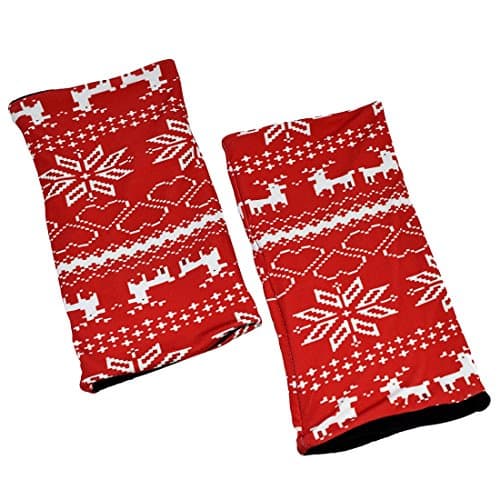 Ugly Sweater Ankle Warmer, Soft Double Layered Microfiber Winter Holiday Leg Warmers Handmade by Santa Playa