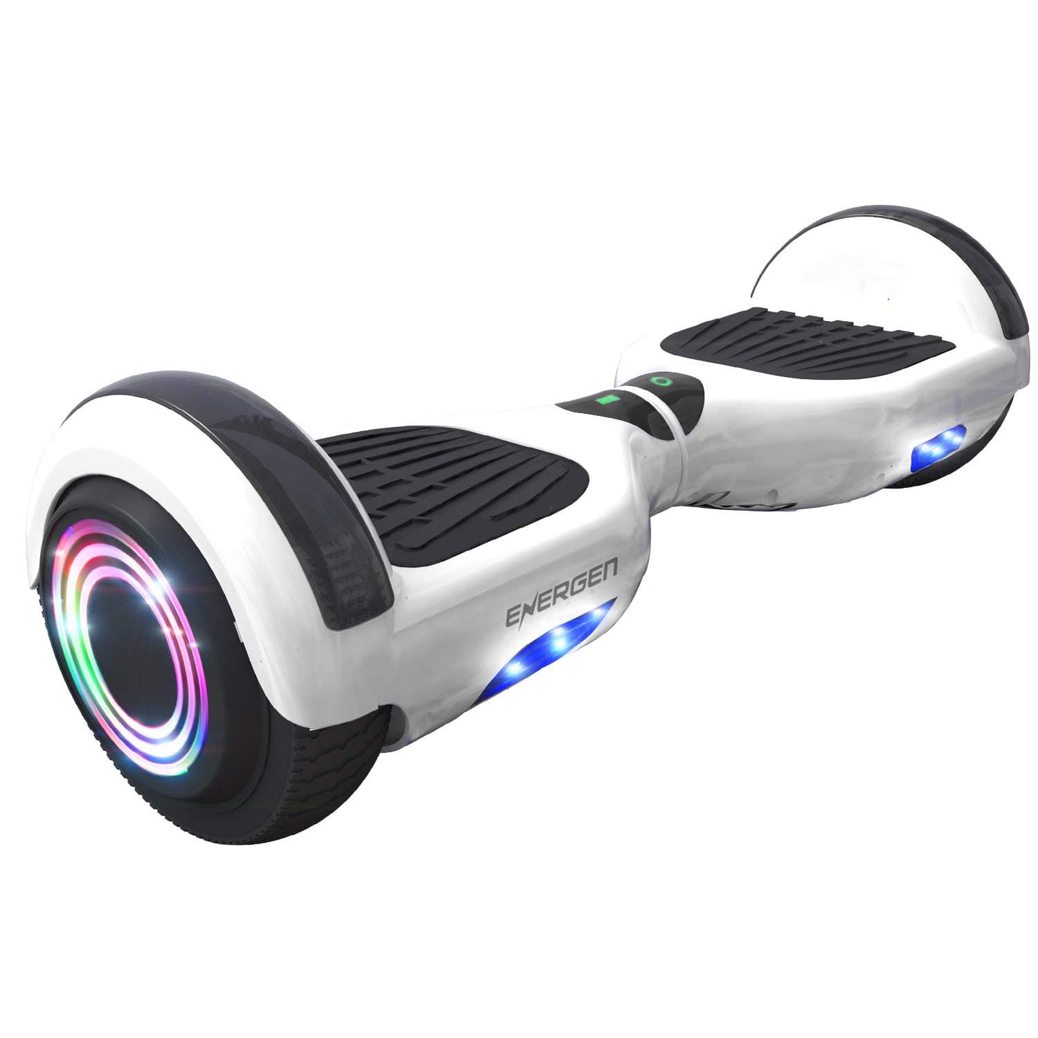 Energen Hoverboard 6.5" Self Balancing Scooter for Kids with Bluetooth Speaker & LED Light-Ul2272 Certified - White/Black