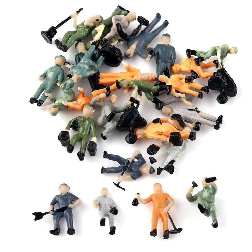 MEJOSER Model Train Worker People Figures Railway Scenery Layout 1/87 HO Scale
