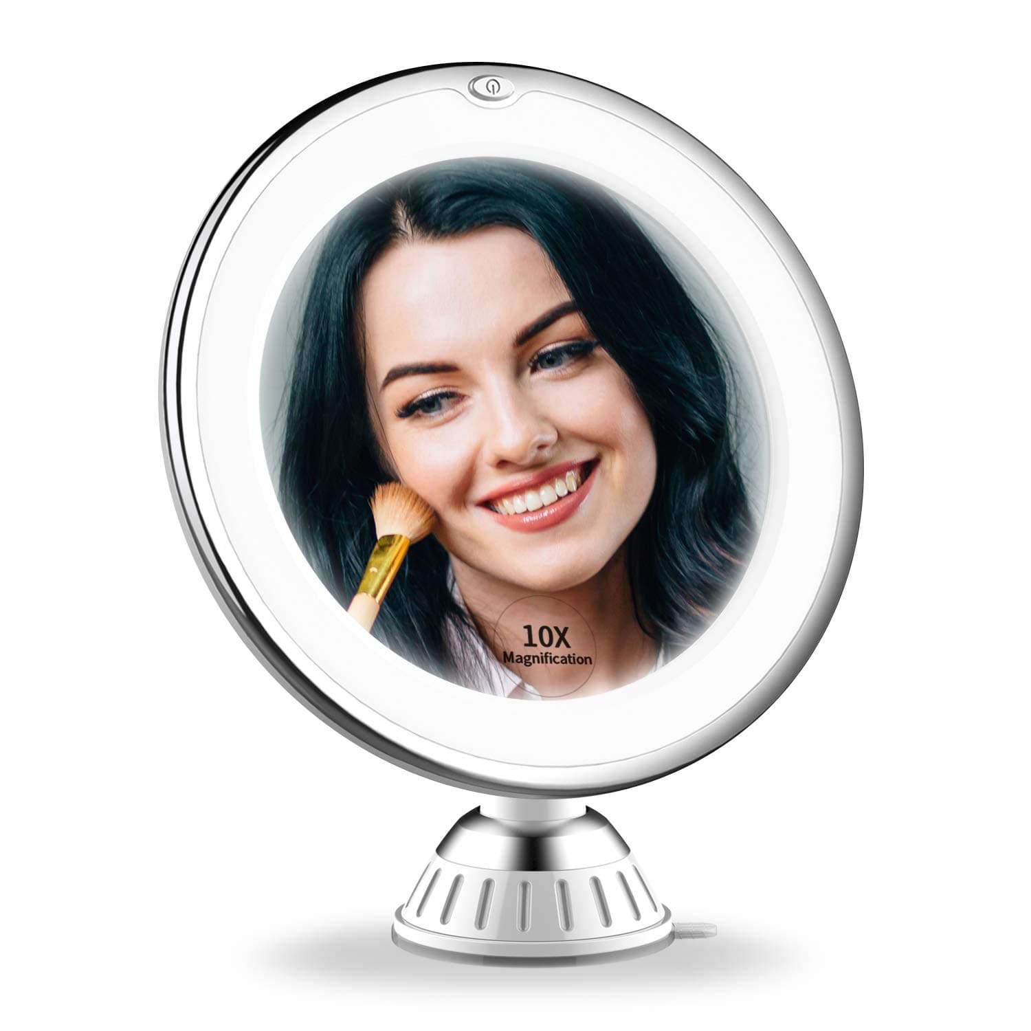 2020 Upgraded 10x Magnifying Lighted Makeup Mirror with 3 of Brightness, Portable LED Lighted Magnification Cosmetic Hand Mirror for Home Vanity Bathroom and Travel