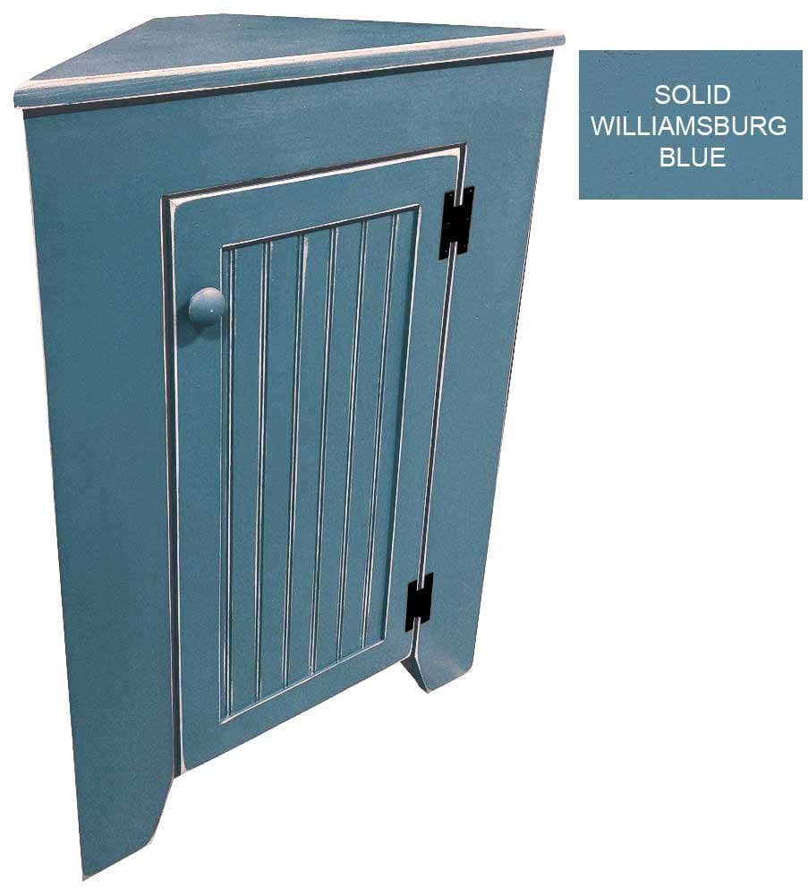 Sawdust CitySolid Wood Corner Cabinet (Solid Williamsburg Blue)