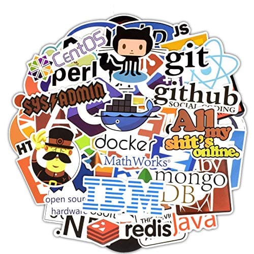 50 PCS Internet Programming Stickers Software HTML Logo Funny Cool Stickers for Geeks Hackers Developers to DIY Laptop Phone Car