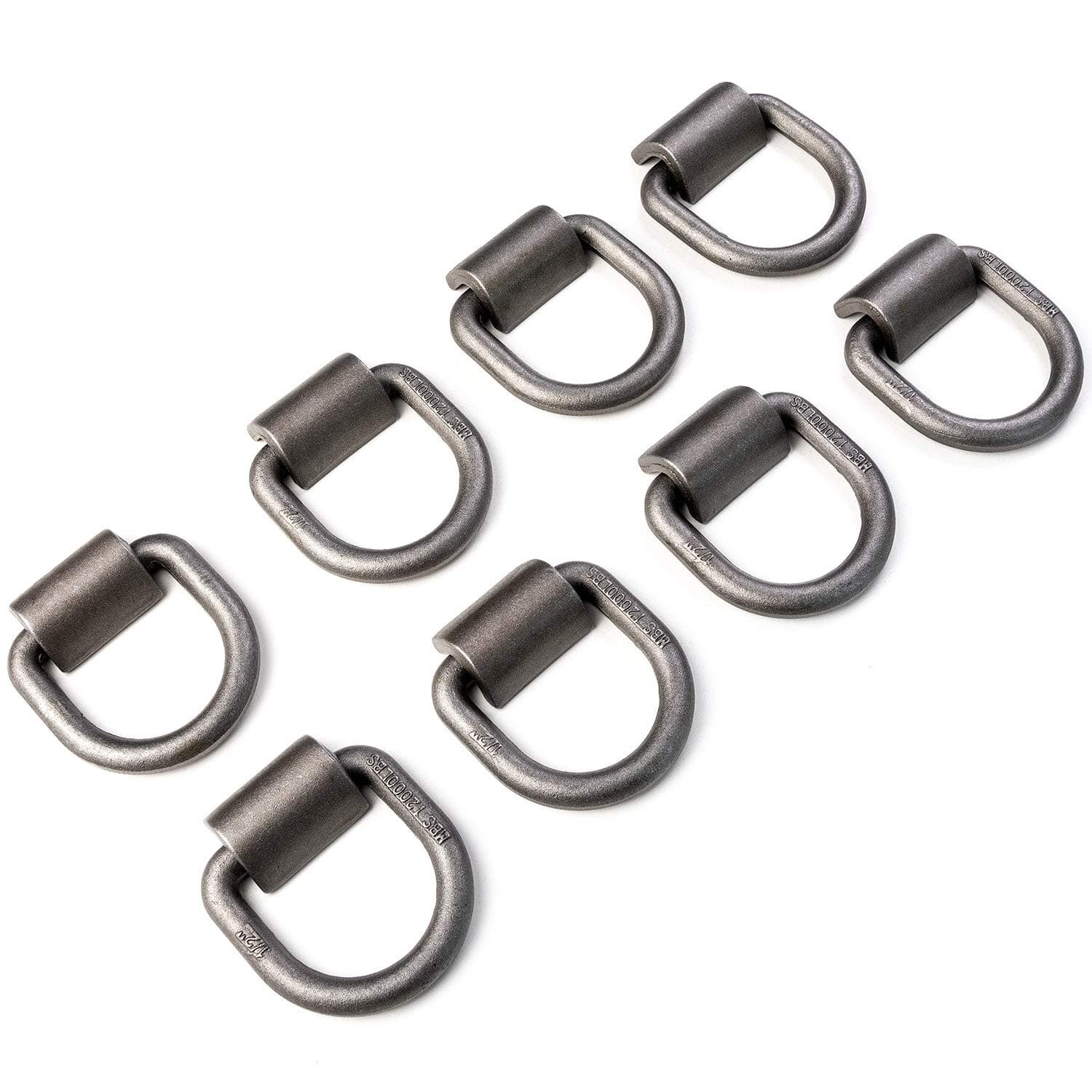 8X Extra Heavy Duty 1/2" D-Rings with Weld On Anchor Points for Your Trailer, Truck Cargo, RV, Auto Hauler, ATV Tiedowns, Farm Applications and More! - 4,000 lbs Working Load Limit