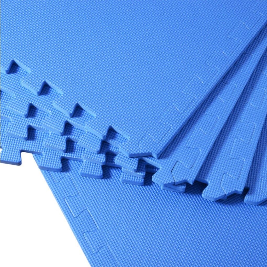 Ameride 8 Pieces blue 2'x2' Foam Interlocking Anti-fatigue Exercise & Fitness Gym Soft Yoga Trade Show Play Room Basement Square Floor Tiles Borders