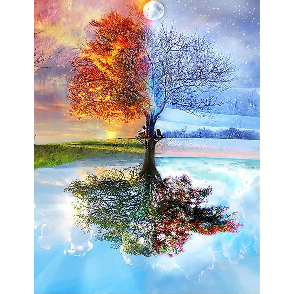 Life Tree 5D Diamond Art Kits for Adults,Bio Tree Painting Cross Stitch Kits,Full Drill Crystal Rhinestone Embroidery Pictures Arts Crafts for Adults & Women