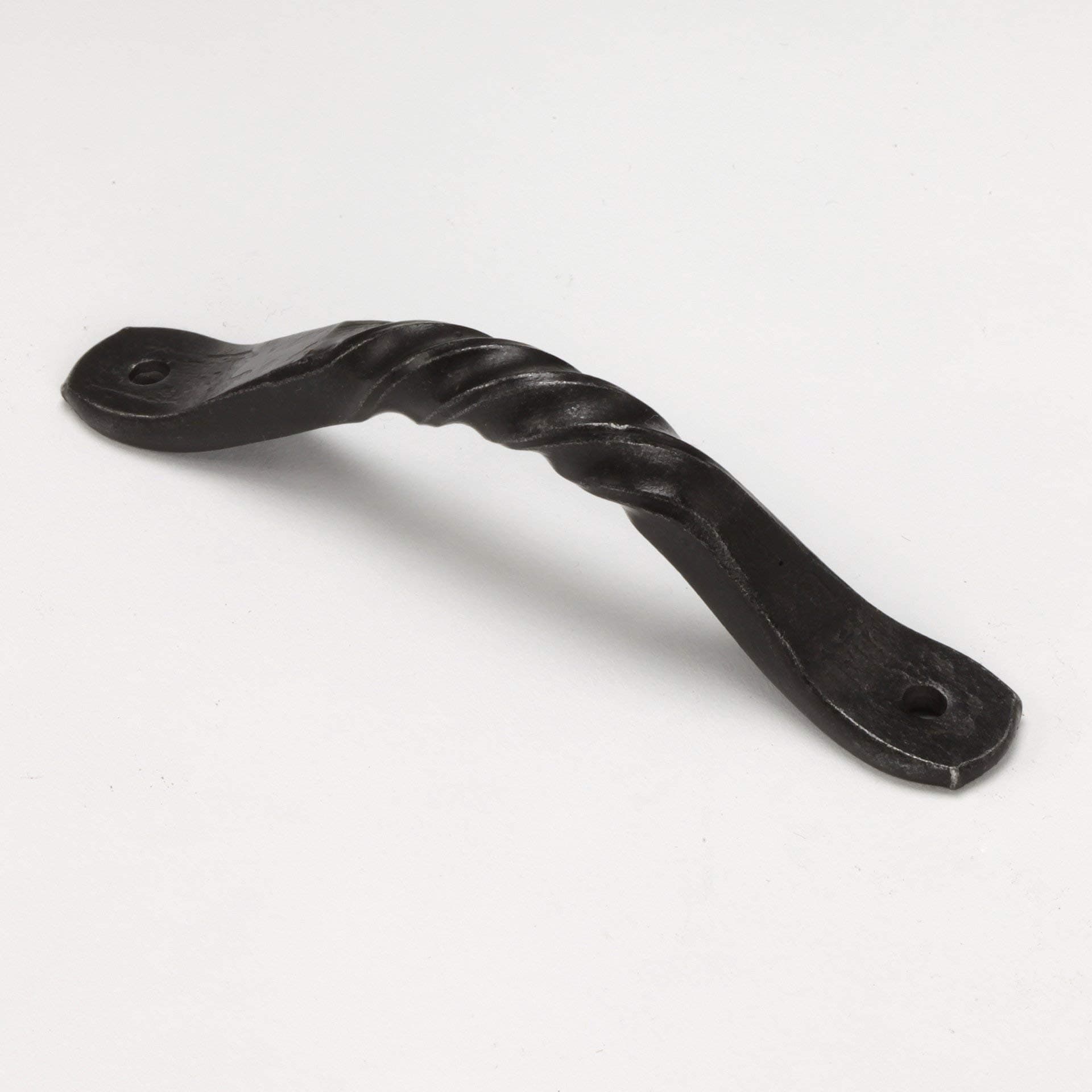 Cabinet Pull 0920 - Forged in Fire, Cabinet Hardware, Kitchen Handles, Blacksmith made Handles, with 4" Hole Spacing and Twist Design