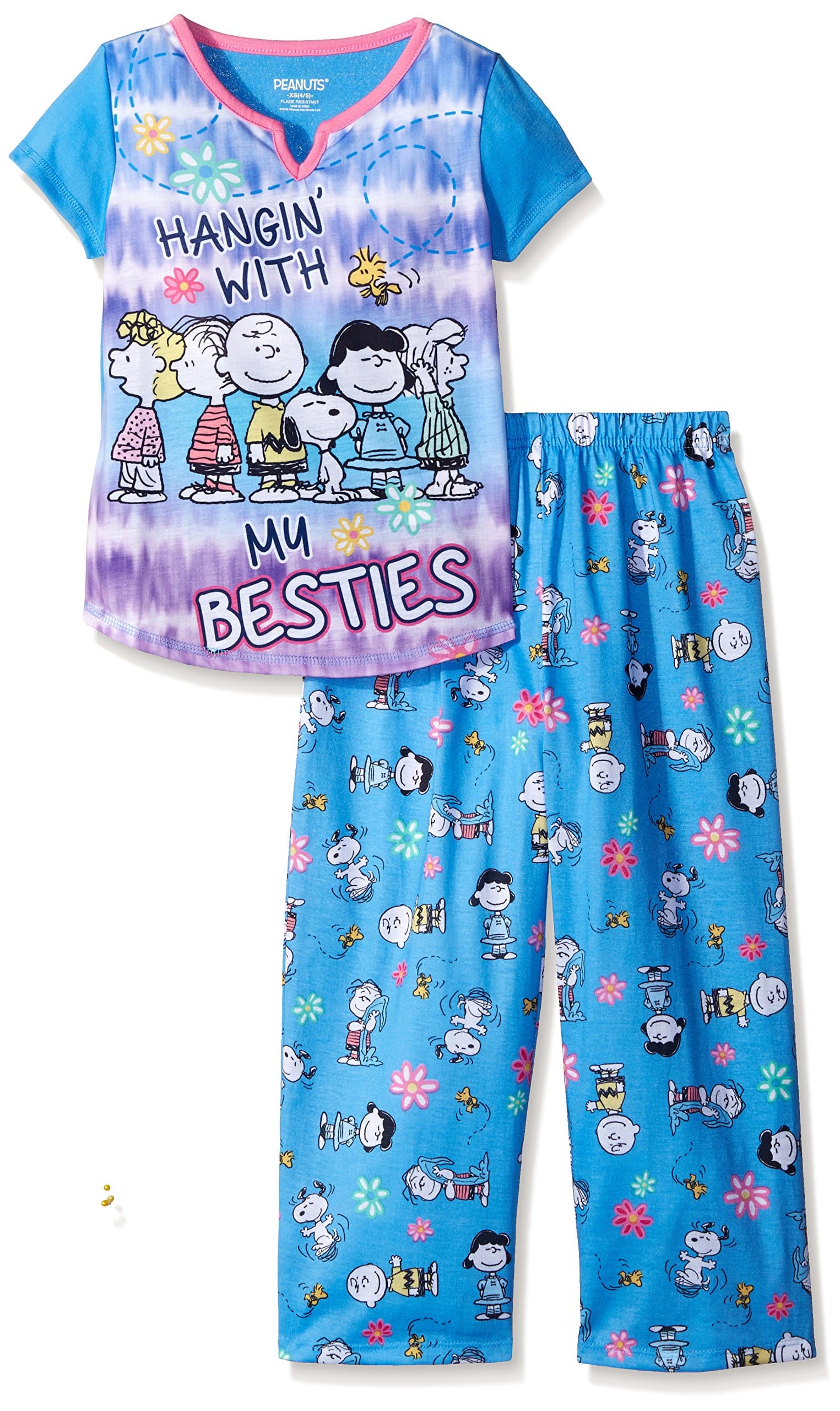 Peanuts Girls' 2 Piece Pajama Set